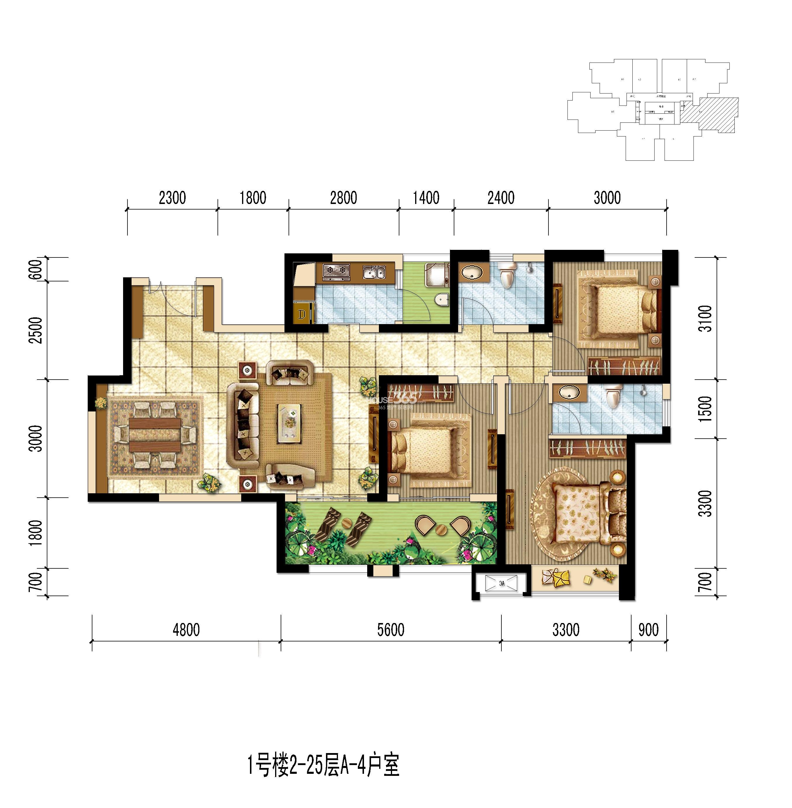 世龙公馆a-4户型图