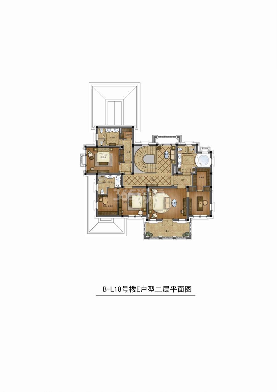 富春玫瑰园  云桂苑E户型二层536㎡