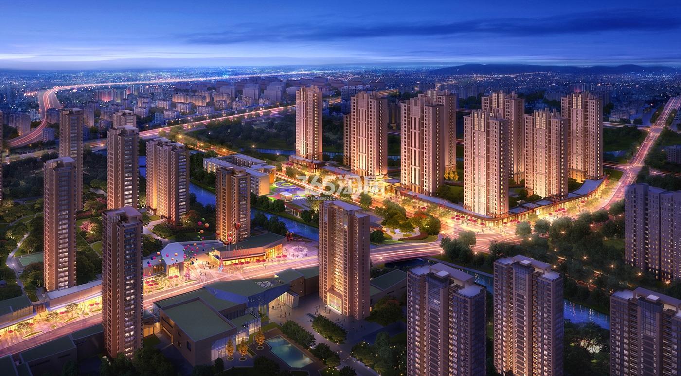 万科北宸之光拱宸夜景效果图