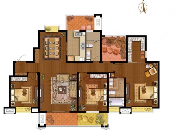 【雍景湾大公馆3室户型图_苏州雍景湾大公馆3室户型图】_苏州二手房